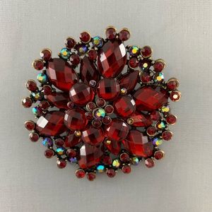Antique Costume Red Brooch